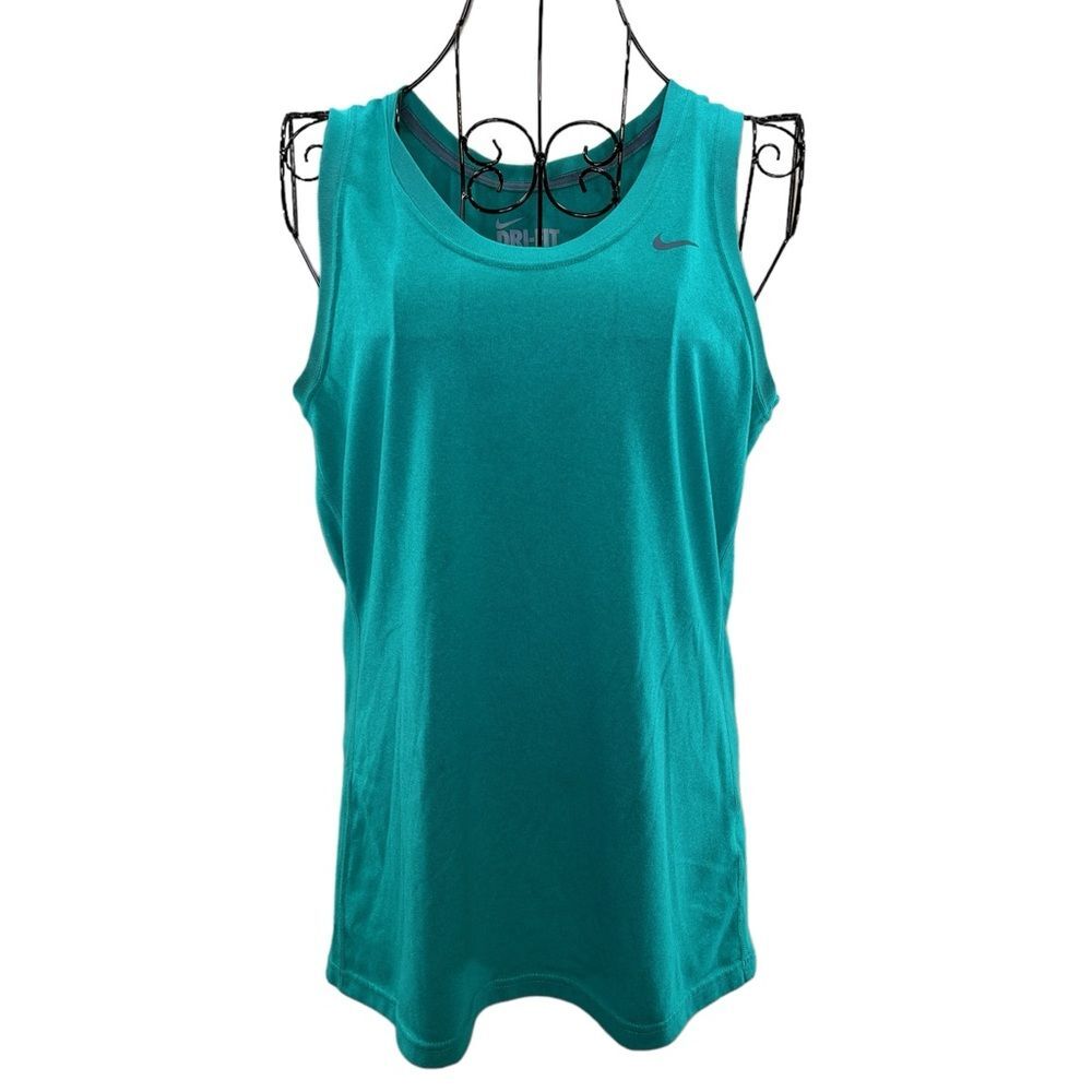 Nike Dri-Fit Athletic Sleeveless Green Regular Fit Exercise Top, Size Small